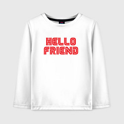 Лонгслив хлопковый детский Hello Friend, цвет: белый
