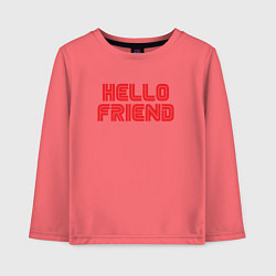 Лонгслив хлопковый детский Hello Friend, цвет: коралловый