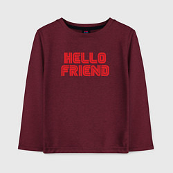 Лонгслив хлопковый детский Hello Friend, цвет: меланж-бордовый