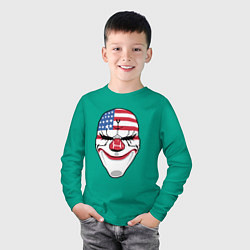 Лонгслив хлопковый детский American Mask, цвет: зеленый — фото 2