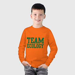 Лонгслив хлопковый детский Команда экологов, цвет: оранжевый — фото 2