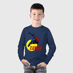 Лонгслив хлопковый детский Спортивное самбо, цвет: тёмно-синий — фото 2