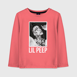 Лонгслив хлопковый детский Lil Peep: White Style, цвет: коралловый