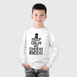 Лонгслив хлопковый детский Keep Calm & Cheeki Breeki, цвет: белый — фото 2