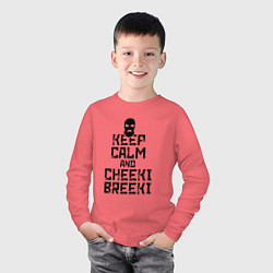 Лонгслив хлопковый детский Keep Calm & Cheeki Breeki, цвет: коралловый — фото 2