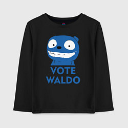 Лонгслив хлопковый детский Vote Waldo, цвет: черный
