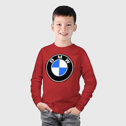 Лонгслив хлопковый детский Logo BMW, цвет: красный — фото 2