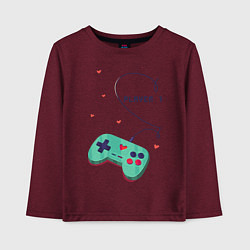 Лонгслив хлопковый детский Perfect Team: Player 2, цвет: меланж-бордовый