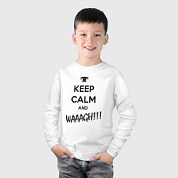 Лонгслив хлопковый детский Keep Calm & WAAAGH, цвет: белый — фото 2