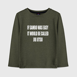 Лонгслив хлопковый детский If Sambo Was Easy, цвет: меланж-хаки