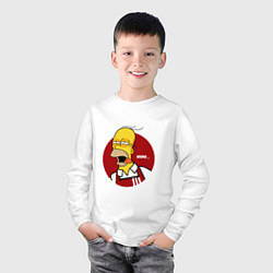 Лонгслив хлопковый детский KFC Homer, цвет: белый — фото 2