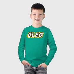 Лонгслив хлопковый детский Oleg, цвет: зеленый — фото 2