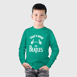 Лонгслив хлопковый детский That's Who Loves The Beatles, цвет: зеленый — фото 2