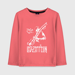 Лонгслив хлопковый детский Led Zeppelin, цвет: коралловый