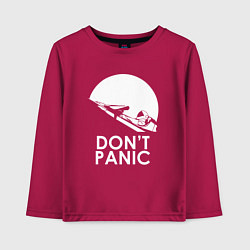 Лонгслив хлопковый детский Elon: Don't Panic, цвет: маджента