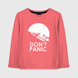 Лонгслив хлопковый детский Elon: Don't Panic, цвет: коралловый