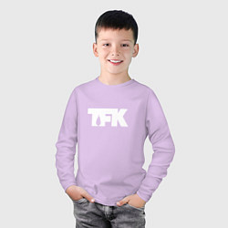 Лонгслив хлопковый детский TFK: White Logo, цвет: лаванда — фото 2