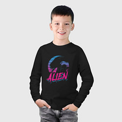Лонгслив хлопковый детский Alien: Retro Style, цвет: черный — фото 2