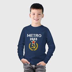 Лонгслив хлопковый детский Metro 2033, цвет: тёмно-синий — фото 2