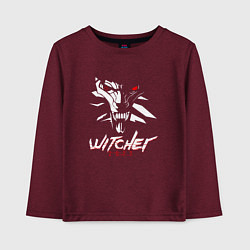 Лонгслив хлопковый детский WITCHER 2077, цвет: меланж-бордовый
