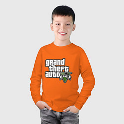 Лонгслив хлопковый детский GTA Five, цвет: оранжевый — фото 2