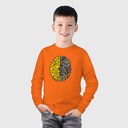 Лонгслив хлопковый детский Мозг инженера, цвет: оранжевый — фото 2