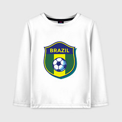 Лонгслив хлопковый детский Brazil Football, цвет: белый