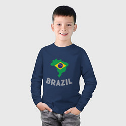 Лонгслив хлопковый детский Brazil Country, цвет: тёмно-синий — фото 2