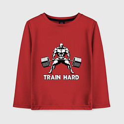 Детский лонгслив Train hard тренируйся усердно