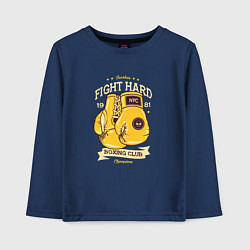 Лонгслив хлопковый детский Fight Hard 1901, цвет: тёмно-синий