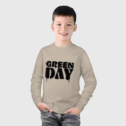 Лонгслив хлопковый детский Greeen Day: spray style, цвет: миндальный — фото 2