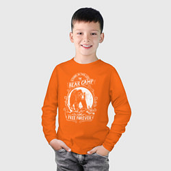Лонгслив хлопковый детский Bear Camp Free Forever, цвет: оранжевый — фото 2