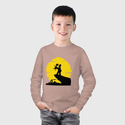 Лонгслив хлопковый детский Homer & Bart, цвет: пыльно-розовый — фото 2