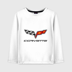 Лонгслив хлопковый детский Chevrolet corvette, цвет: белый