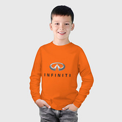 Лонгслив хлопковый детский Logo Infiniti, цвет: оранжевый — фото 2