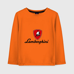 Лонгслив хлопковый детский Logo lamborghini, цвет: оранжевый