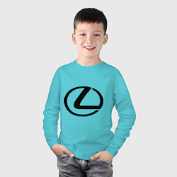 Лонгслив хлопковый детский Logo lexus, цвет: бирюзовый — фото 2