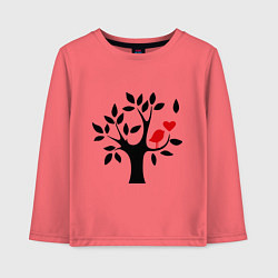 Лонгслив хлопковый детский Дерево любви, цвет: коралловый