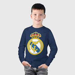 Лонгслив хлопковый детский Real Madrid FC, цвет: тёмно-синий — фото 2