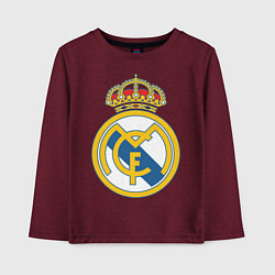 Лонгслив хлопковый детский Real Madrid FC, цвет: меланж-бордовый