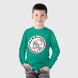 Лонгслив хлопковый детский Ajax FC, цвет: зеленый — фото 2