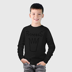 Лонгслив хлопковый детский PrincesS picture, цвет: черный — фото 2