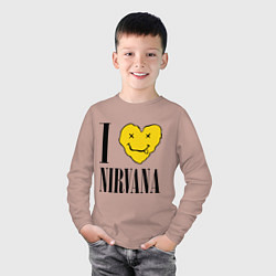 Лонгслив хлопковый детский I love Nirvana, цвет: пыльно-розовый — фото 2