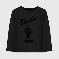 Лонгслив хлопковый детский Bender monochrome, цвет: черный