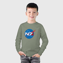 Лонгслив хлопковый детский NASA N7, цвет: авокадо — фото 2