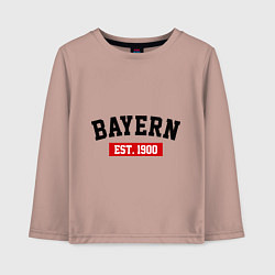 Лонгслив хлопковый детский FC Bayern Est. 1900, цвет: пыльно-розовый