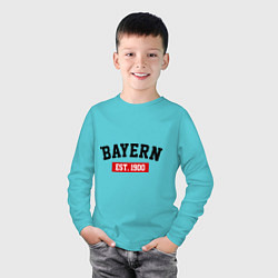 Лонгслив хлопковый детский FC Bayern Est. 1900, цвет: бирюзовый — фото 2