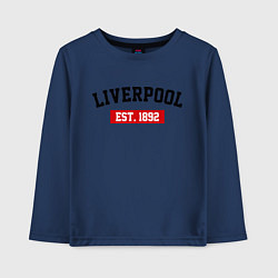 Лонгслив хлопковый детский FC Liverpool Est. 1892, цвет: тёмно-синий