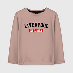 Лонгслив хлопковый детский FC Liverpool Est. 1892, цвет: пыльно-розовый