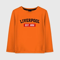 Лонгслив хлопковый детский FC Liverpool Est. 1892, цвет: оранжевый